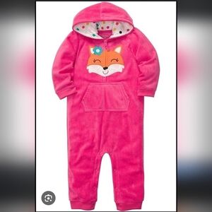 Carter's Hooded Fox Fleece Jumpsuit Size 24 Months